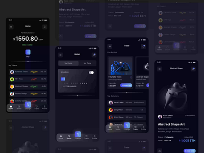 NFT Mobile App UI/UX android bitcoin bitcoin mine clean crypto digital assets ethereum ios minimal mobile mobile app design mobile app ui nft nft marketplace nft marketplace mobile app nft mobile app ui design