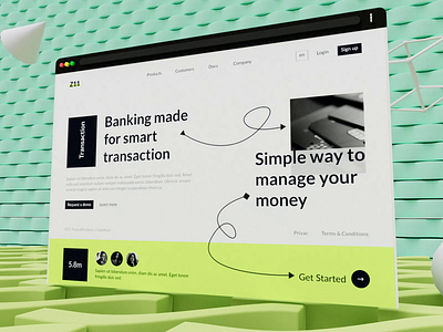 Fintech Banking Website Design 3d animation 3d landing page banking landing page banking website finance website design fintech fintech landing pagr fintech ui animation fintech website minimal ui design prototype ui animation ux design website design ui ux