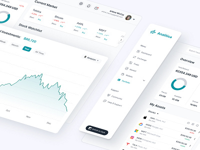 Investment Portfolio Dashboard Design dashboard ui design financial dashboard fintech fintech dashboard investment investment monitoring investment portfolio application investment portfolio dashboard minimal ui design money stock stock market application stock trading application ui ux design