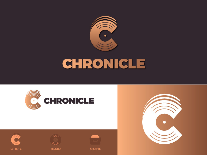 Chronicle Icon Concept technology brand business logo geometic clean color c lettering concept creative minimalist logo minimalist logodesign flat design gradient flat logo icon archive chronicle