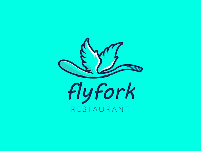 Flyfork Restaurant Logo creative creative logo flat logo logo design minimalist restaurant restaurant branding