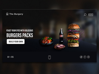 Burger shop | Restaurant - Web UI design burger shop elegant design landing page design landingpage restaurant ui uidesign uidesigner uiux webdesign webdesigner