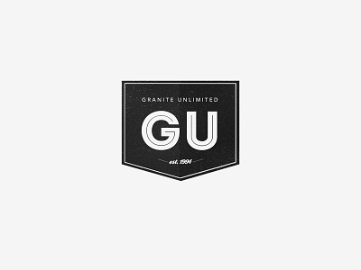 Granite Unlimited Logo black and white branding inline logo text texture typography