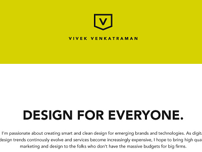 Portfolio Home Page flat flat ui minimalism portfolio redesign ui web web design yellow