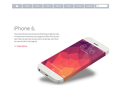 IPhone 6 Apple site apple flat ios ios8 iphone iphone 6 minimal redesign ui web design website