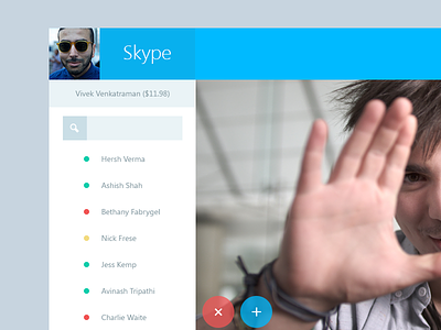 Skype Redesign - Metro app app design blue metro minimal skype web web design widget windows redesign