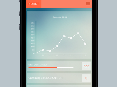 Spndr Dribbble app app design apple finance flat interface ios7 iphone ui
