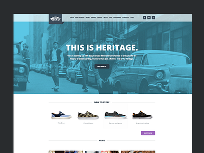 Vans Redesign app commerce flat flat ui hero layout minimal redesign ui web web design website