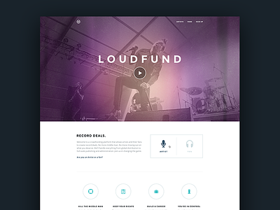 Loudfund-Concept application flat interface layout loudfund minimal redesign ui user interface web web design website