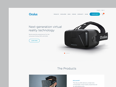 Oculus Redesign clean flat design layout minimal oculus product ui web design