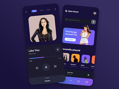 Spin Music Cool App Design