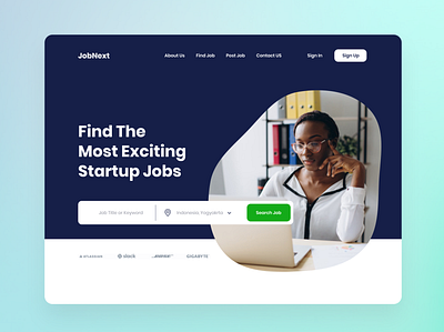 Find The Most Exciting Startup Jobs Landingpage