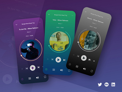 Cool Classic Music App view 3colors graphic design software