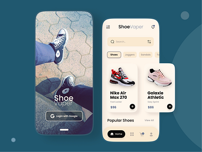 ShoeVaper Ecommerce Mobile App app ui