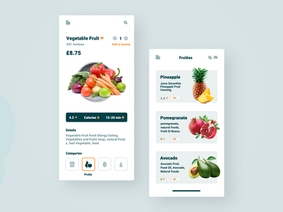 Fruit & Vegetables App app graphic design ui web