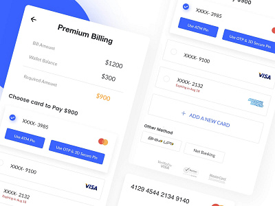 Mobile Billing app design graphic design ui