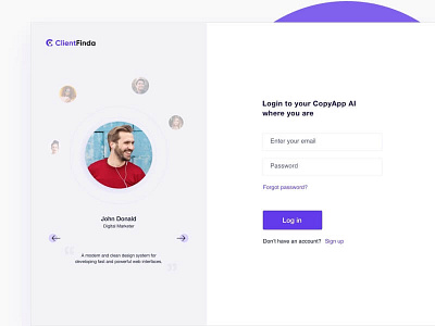 ClientFinda Login Page