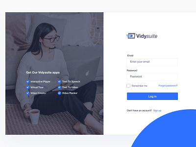 VidySuite Login Page app design graphic design landing page login ui web