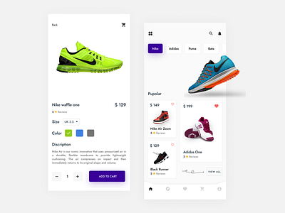 Shoe Lovers E-commerce App. animation branding graphic design ui web