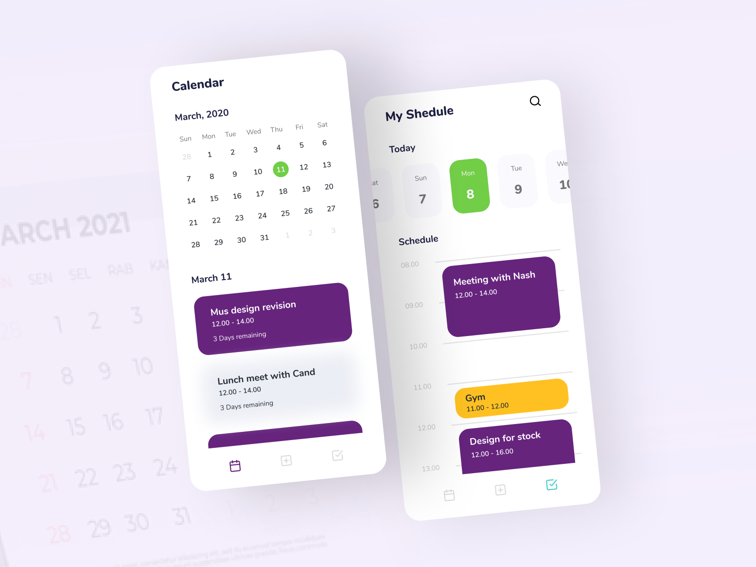 Mobile App Calendar by Prince Reuben on Dribbble