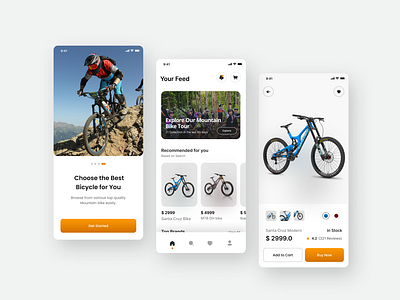 Mountain Bike Ecommerce Mobile App UI