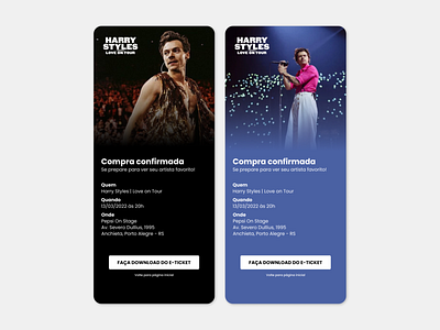 DailyUI 054: confirmation concert confirmation dailyui dailyui 054: confirmation e ticket figma harry styles show ui