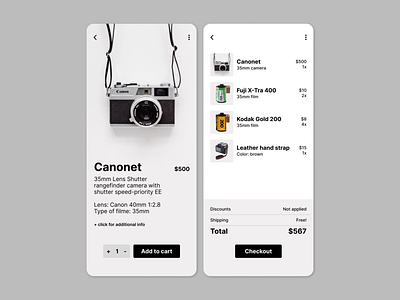 DailyUI 058: shopping cart