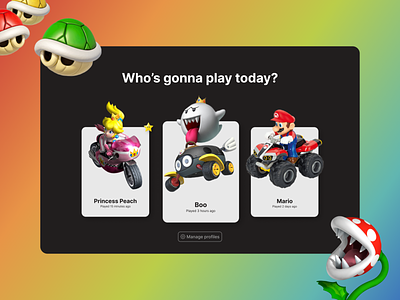 DailyUI 064: select user dailyui dailyui 064: select user figma mario kart nintendo select user ui