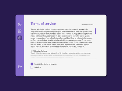 DailyUI 089: terms of service