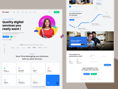 Digital Agency Landing Page Design. app branding design icon illustration logo typography ui ux vector