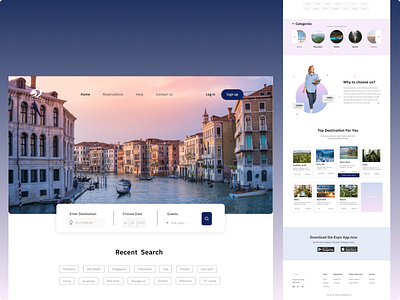 Destination Travel Landing Page