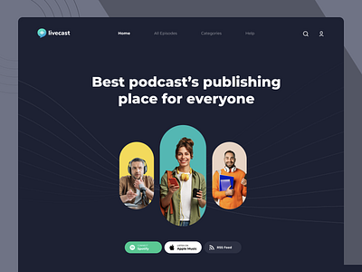 Podcast Player Web Application Concept animation app branding design graphic design icon illustration logo typography ui ux vector