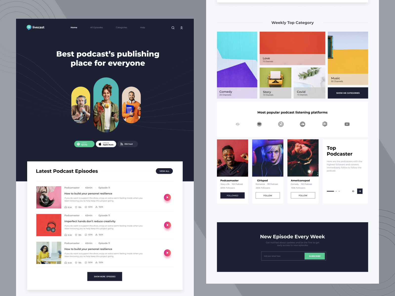 Podcast Player Web Application Concept by Mohammed Tameem on Dribbble