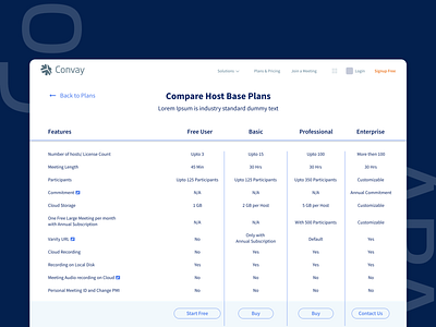 Compare Price & Planning branding design planning price responsive typography ui ux