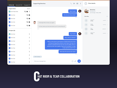 Chat Room & Collaboration app branding callcenter chat collaboration design responsive support ui ux