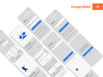 Wireframe design for HungryNaki! App