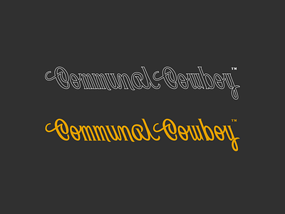 Communal Cowboy Wordmark design handlettering logo logomark typography wordmark