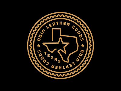 TEXAS badge odin leather goods texas typography