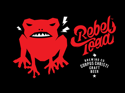 Rebel Toad Brewing Co Toadmark handlettering identity logo logomark typography wordmark