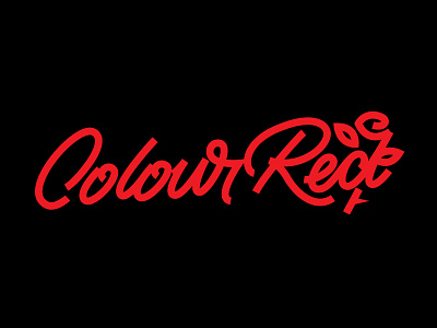 Colour Red Script handlettering thick lines typography