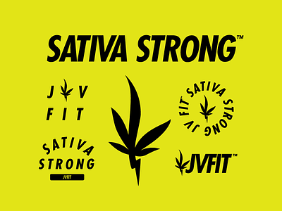 JVFIT - SATIVA STRONG badge branding identity joint venture fitness jvfit logo logomark sativa strong wordmark