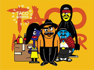 Taco Monster Branding branding character design taco monster taco truck