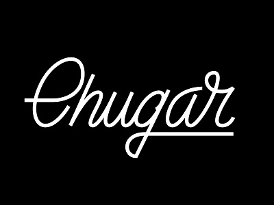 Chugar Wordmark handlettering monoline wordmark