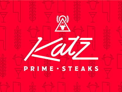 Katz Prime Steaks Dribbble branding katz prime steaks script steakhouse wordmark