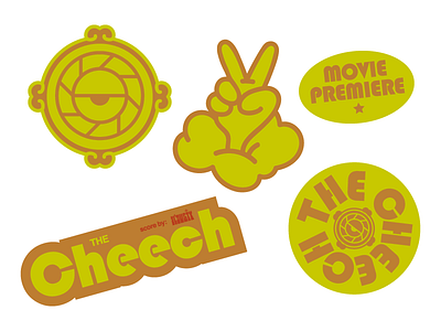 The Cheech Movie Premiere Stickers illustration typography