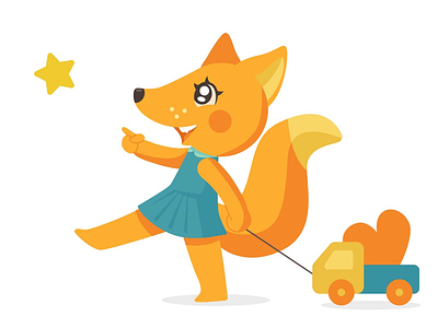 Make a wish fox illustration illustrator star toy toy car