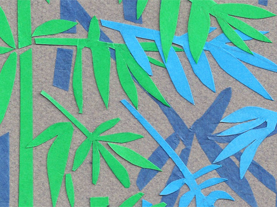 Day 6 - 365 Days of Plant Portraits bamboo collage illustration plant watercolor