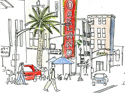 Oakland city illustration oakland