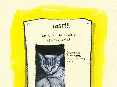 Lost Kitty flyer illustration kitty