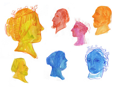 Busts illustration portraits